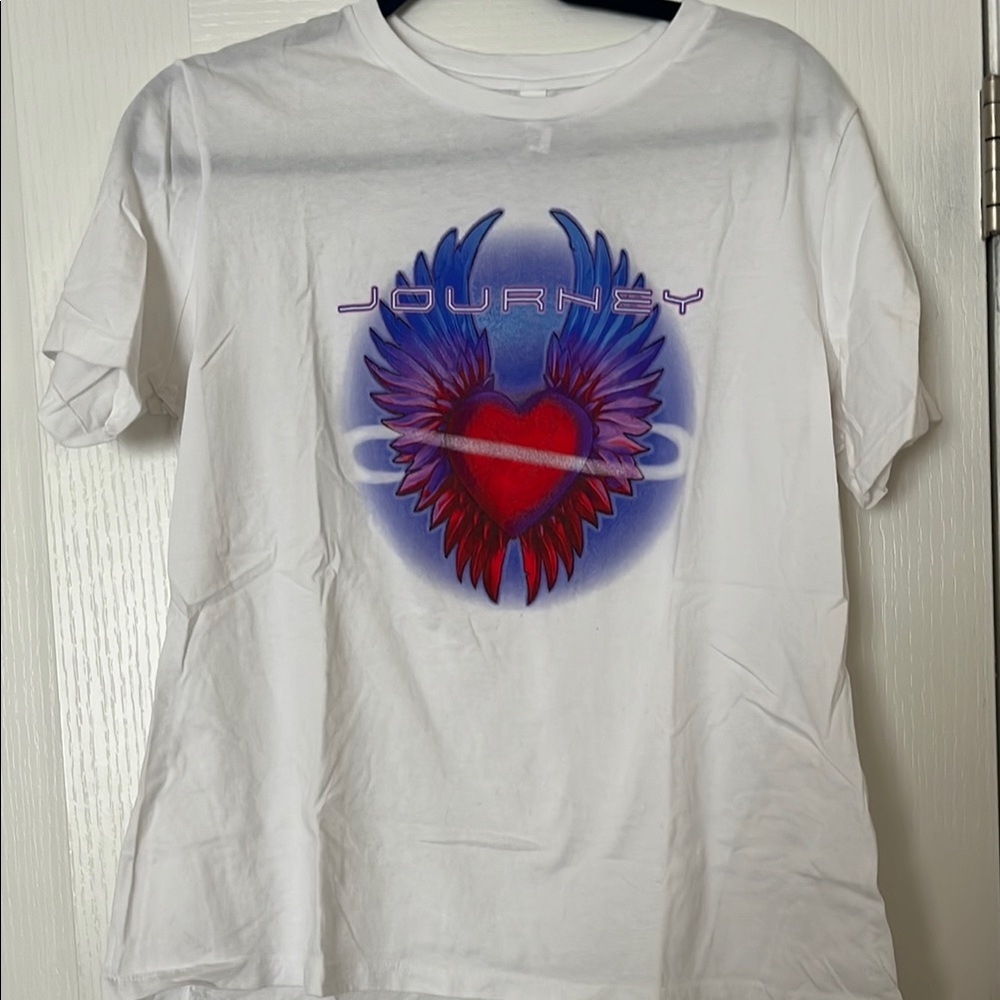 White T-Shirt with Journey Heart Design